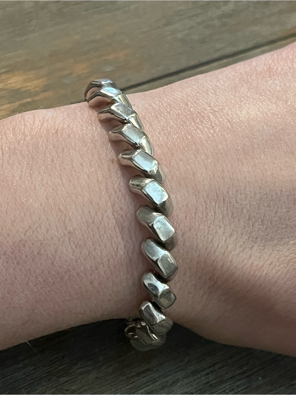 Sterling Silver Macaroni Link Bracelet - Silver Women's Jewelry